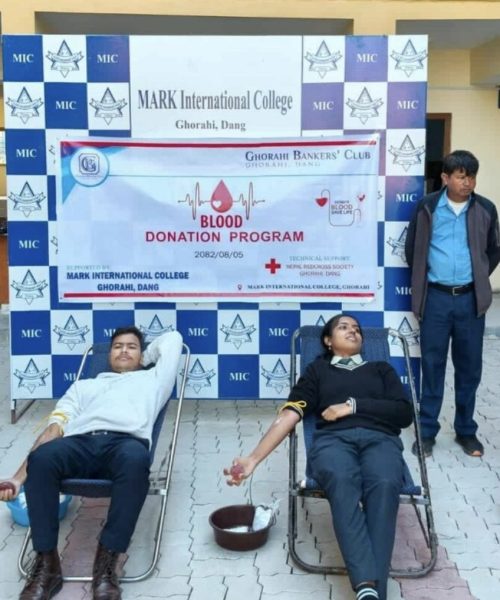 मार्क इन्टरनेशनल कलेजमा रक्तदान कार्यक्रम